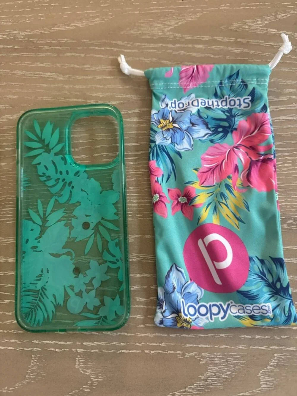 Iphone 12 Pro Max Loopy Case Tropical Floral Green Righty NO LOOP